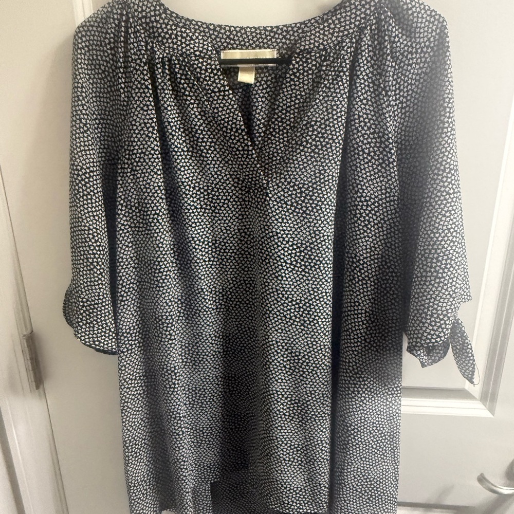 MICHAEL Michael Kors Black and White Printed Tunic